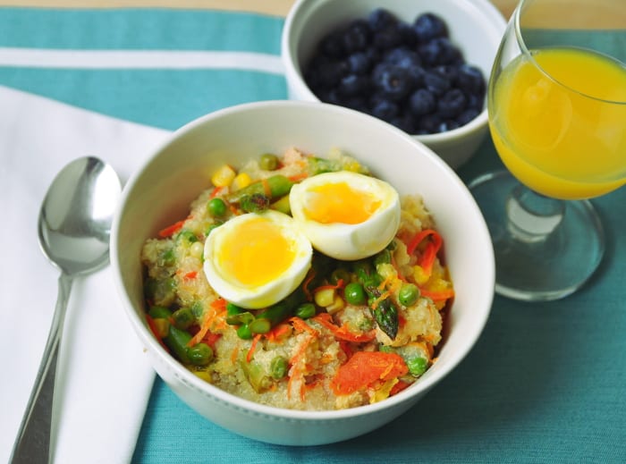 Savory Spring Vegetable Breakfast Porridge