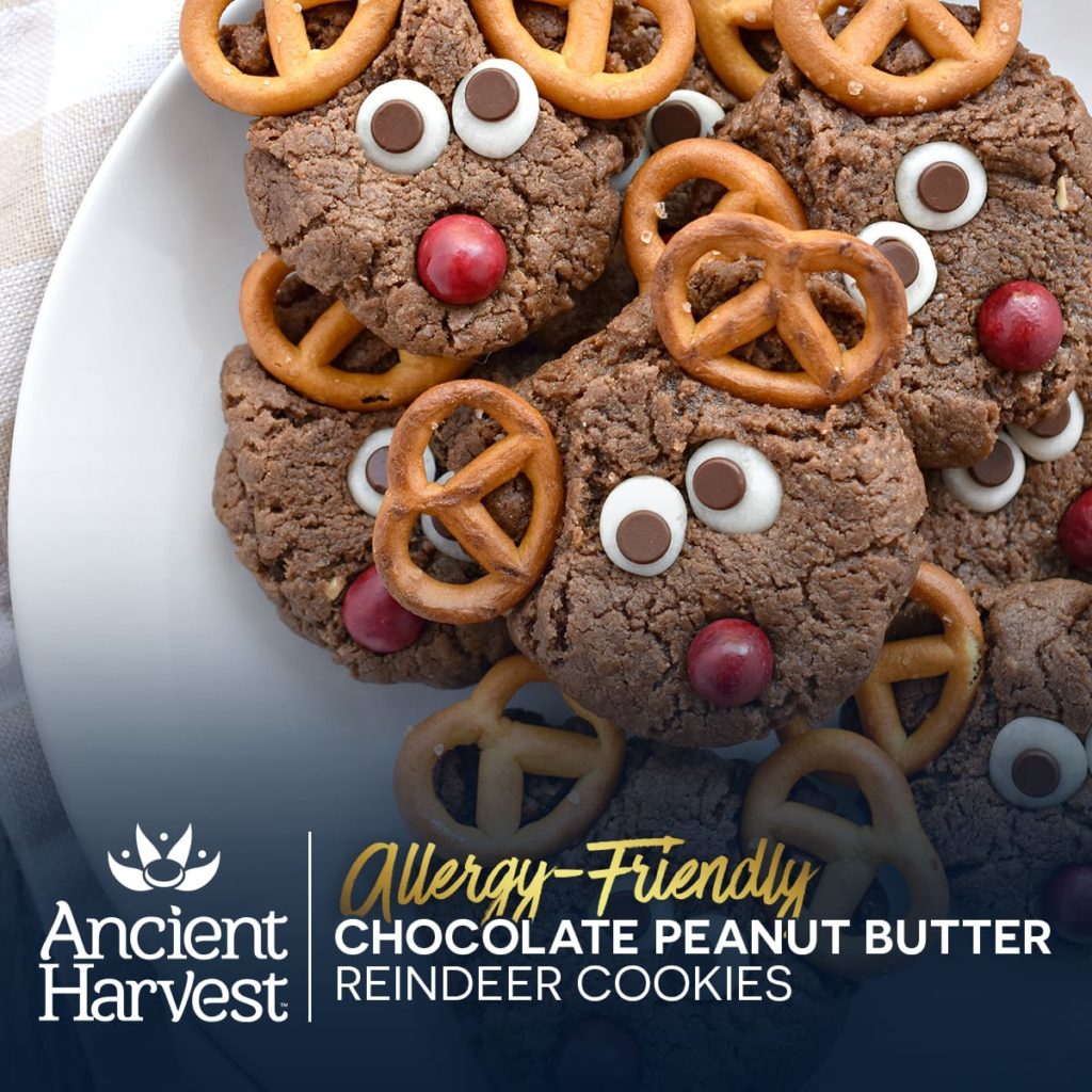 Allergy-Friendly Chocolate Peanut Butter Reindeer Cookies