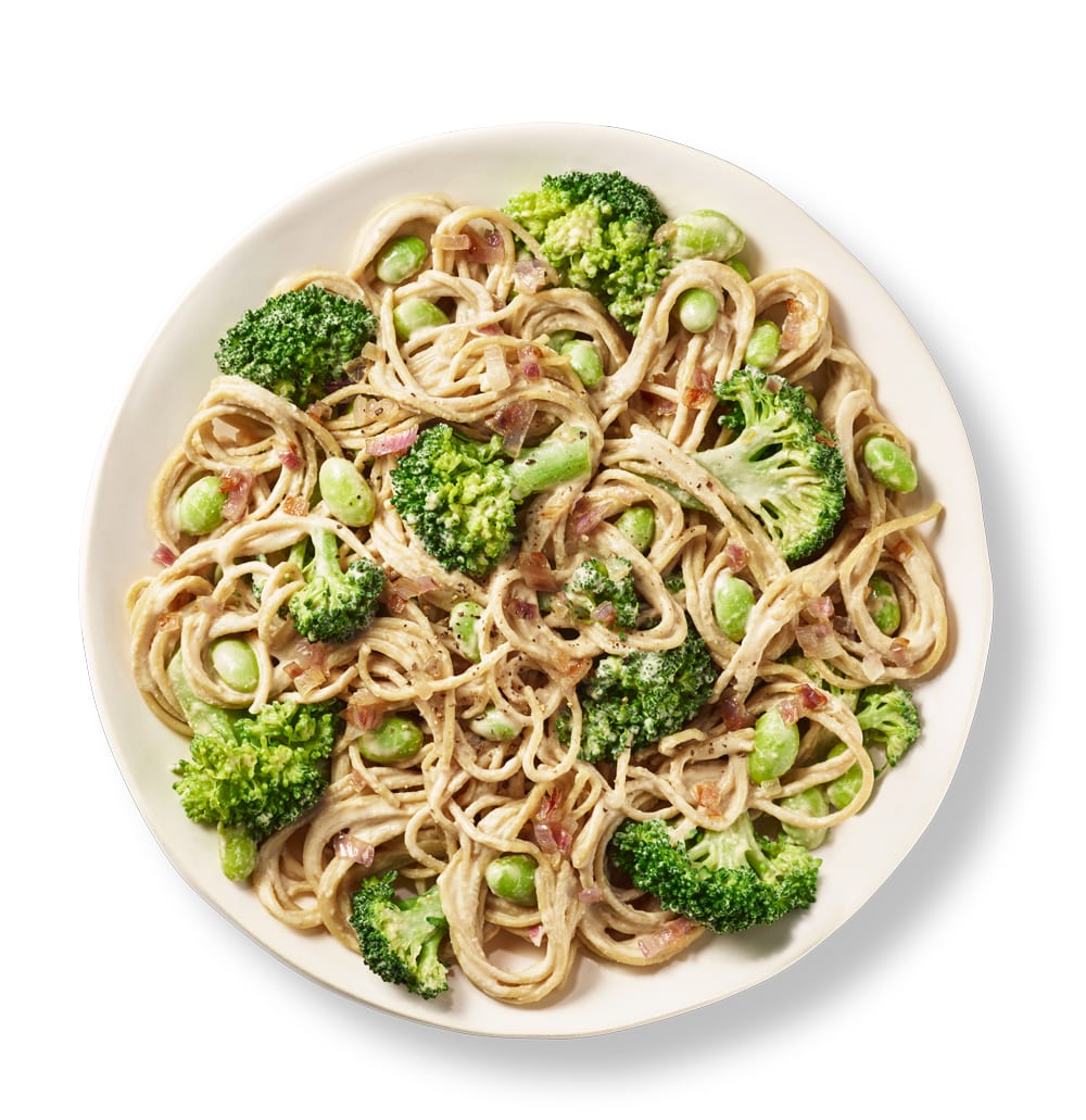 Green Lentil Spaghetti with Broccoli and Edamame Ancient Harvest