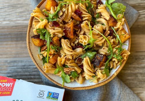 Protein Rotini, Arugula+Butternut Squash Fall Pasta