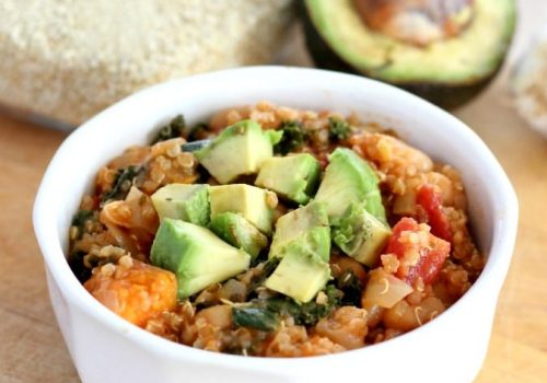 Quinoa Chili with Sweet Potatoes and Kale